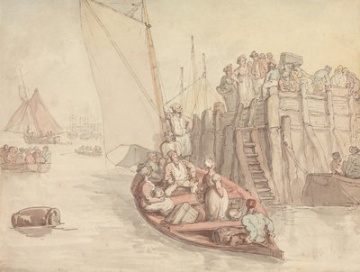 Un muelle en Ámsterdam (Versión A) de Thomas Rowlandson